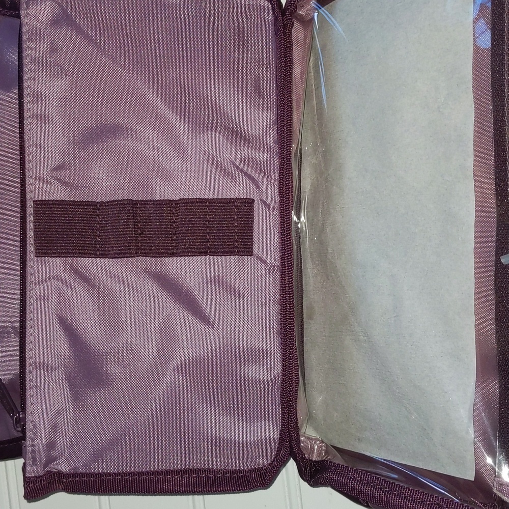 Thirty One Purple Chevron Print Multi Pocket Jewelry Organizer Travel Bag - Picture 5 of 8